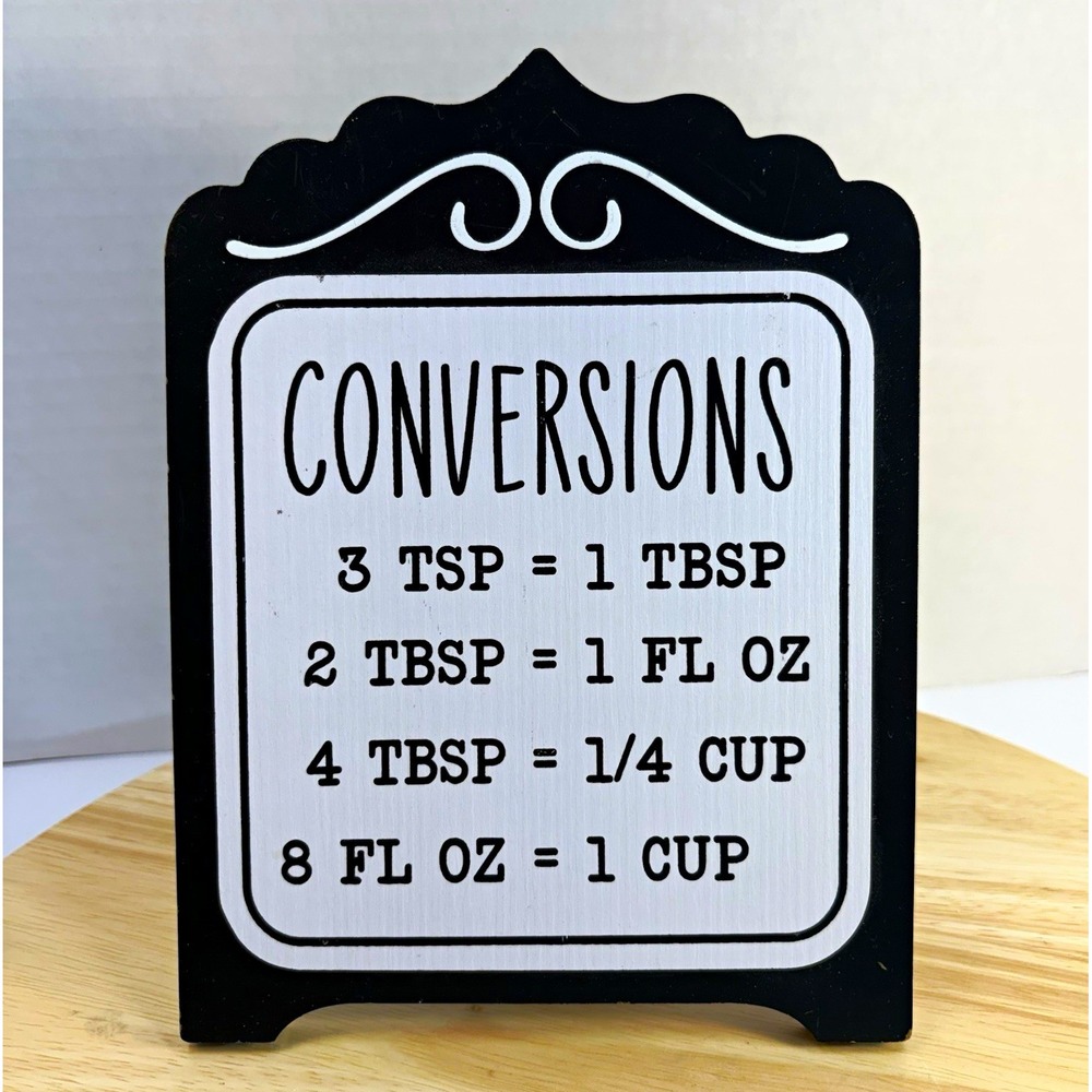 Hobby Lobby Kitchen Conversion Table Decor MDF Freestanding Sign 6.46x8.68